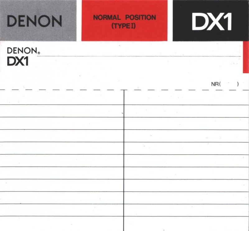 Compact Cassette Denon DX1 60 "DX1-60GE" Type I Normal 1992 North America