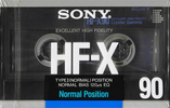 Compact Cassette Sony HF-X 90 "HF-X 90A" Type I Normal 1988 Japan