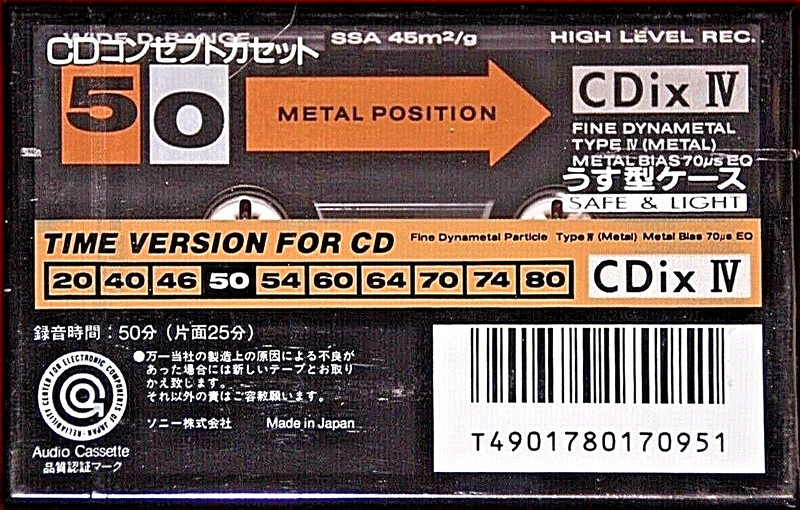 Compact Cassette: Sony  - CDix IV 50