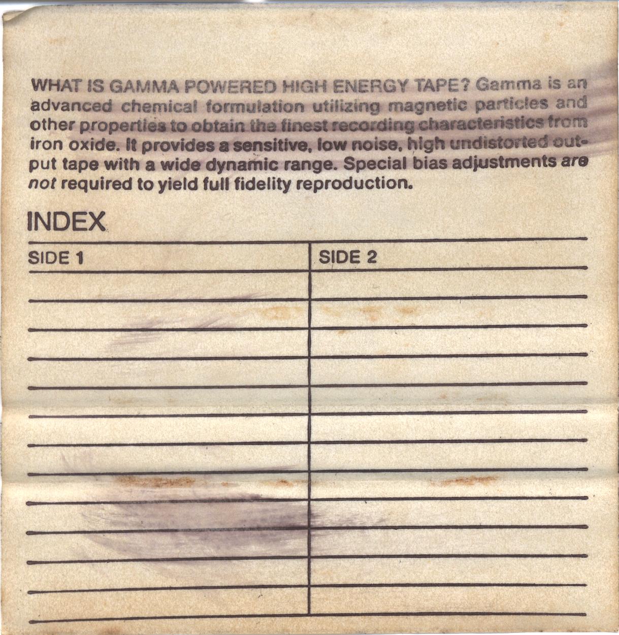 Compact Cassette Certron HE 60 "HIGH ENERGY GAMMA" Type I Normal 1978 USA