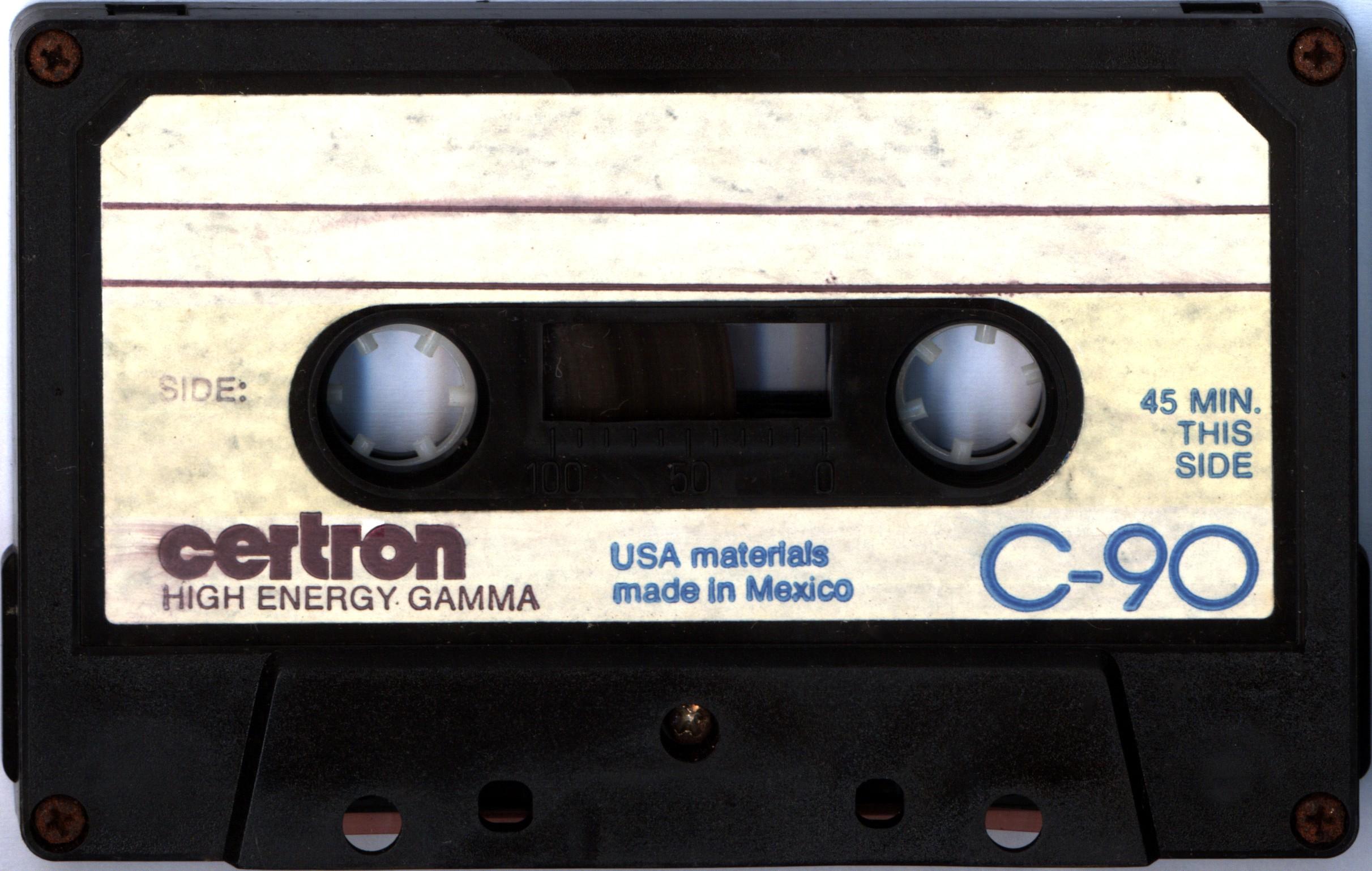 Compact Cassette Certron HE 60 "HIGH ENERGY GAMMA" Type I Normal 1978 USA