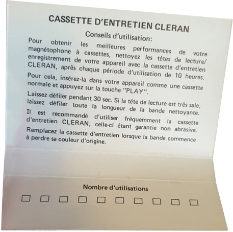 Compact Cassette Cleran Cleaning Cassette France