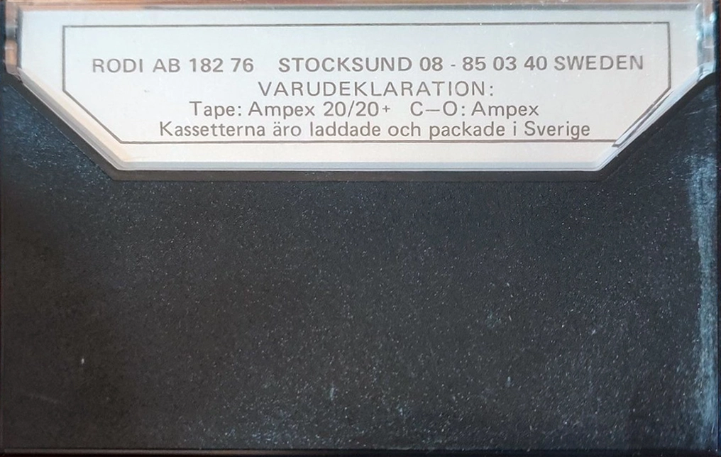 Compact Cassette Rodi 90 "30/30+" Type I Normal Sweden