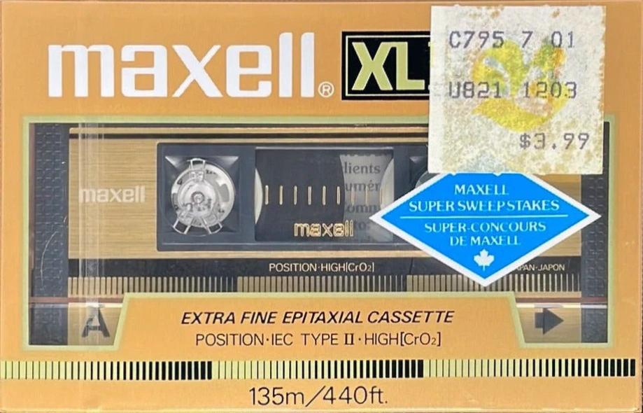 Compact Cassette Maxell XLII 90 Type II Chrome 1985 North America