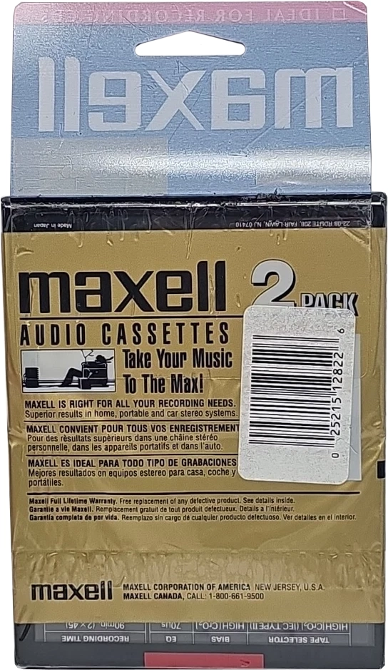 2 pack Maxell UDII / UD2 90 Type II Chrome 1992 USA