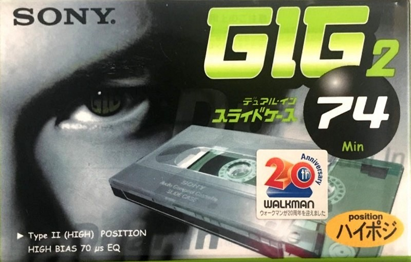 Compact Cassette Sony GIG-2 74 "C-74GIG2E" Type II Chrome 1999 Japan