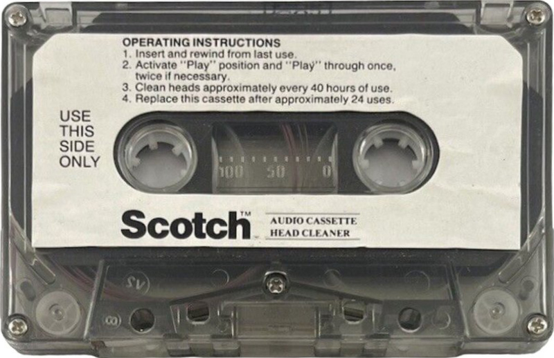 Compact Cassette Scotch Cleaning Cassette 1987 USA