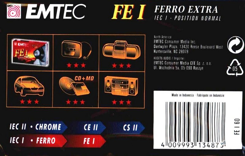 Compact Cassette: Unknown Emtec - FE I 60