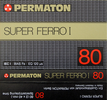 Compact Cassette Permaton Super Ferro I 80 Type I Normal 1980 Germany