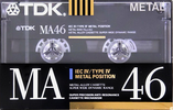 Compact Cassette TDK MA 46 "MA-46SE" Type IV Metal 1990 Europe