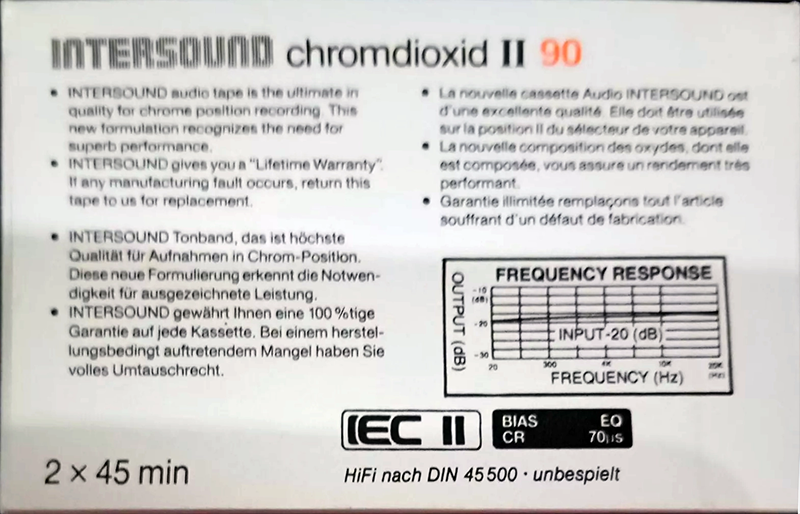 Compact Cassette: Unknown Intersound -  90