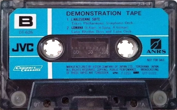 Compact Cassette JVC "DT-626 for JVC KD-S200 Mark II" Demonstration Tape 1977 Worldwide