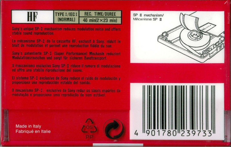 Compact Cassette Sony HF 46 Type I Normal 1992 Europe
