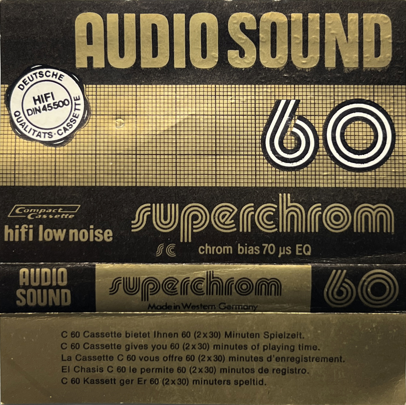 Compact Cassette Audio Sound 60 Type II Chrome 1980 Europe