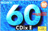 Compact Cassette Sony CDix II 60 "C-60CDX2B" Type II Chrome 1994 Japan
