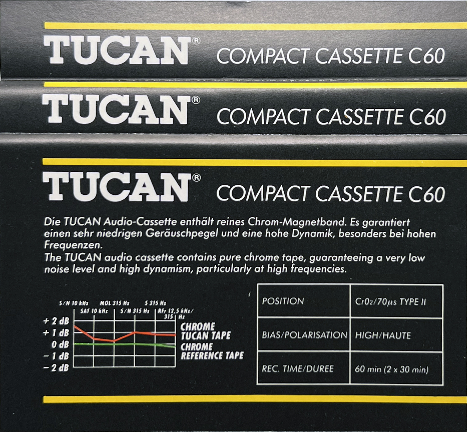 Compact Cassette Tucan 60 Type II Chrome 1995 Germany