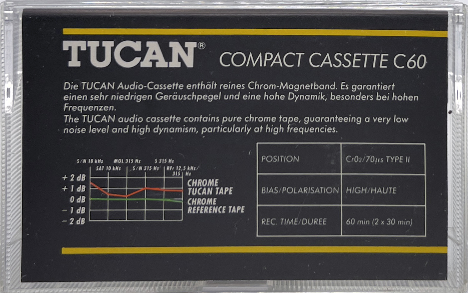 Compact Cassette Tucan 60 Type II Chrome 1995 Germany