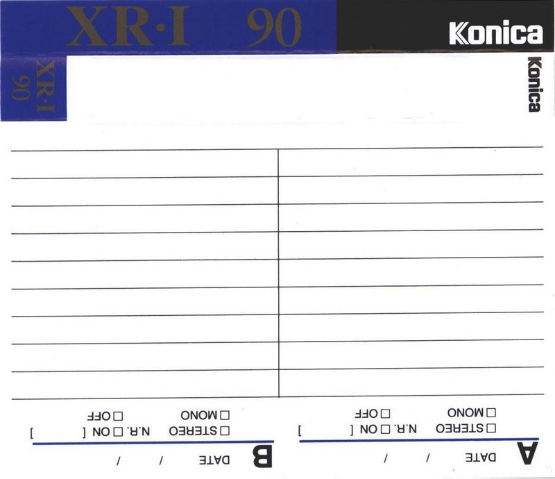 Compact Cassette Konica XR 90 "XR-I" Type I Normal 1990 Europe