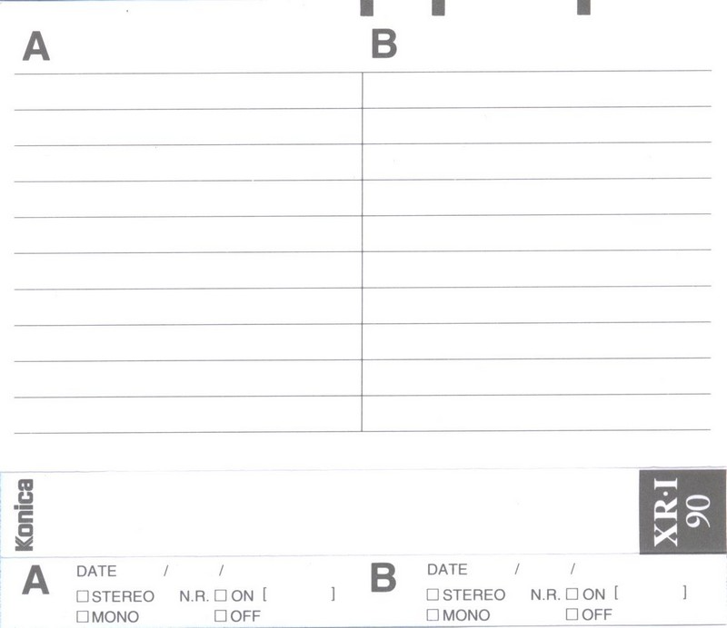 Compact Cassette Konica XR 90 "XR-I" Type I Normal 1990 Europe