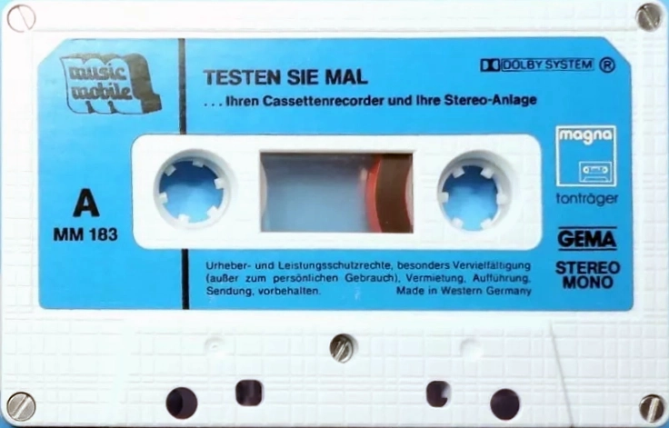 Compact Cassette Magna "Testen Sie Mal MM 183" Test Cassette 1975 Germany