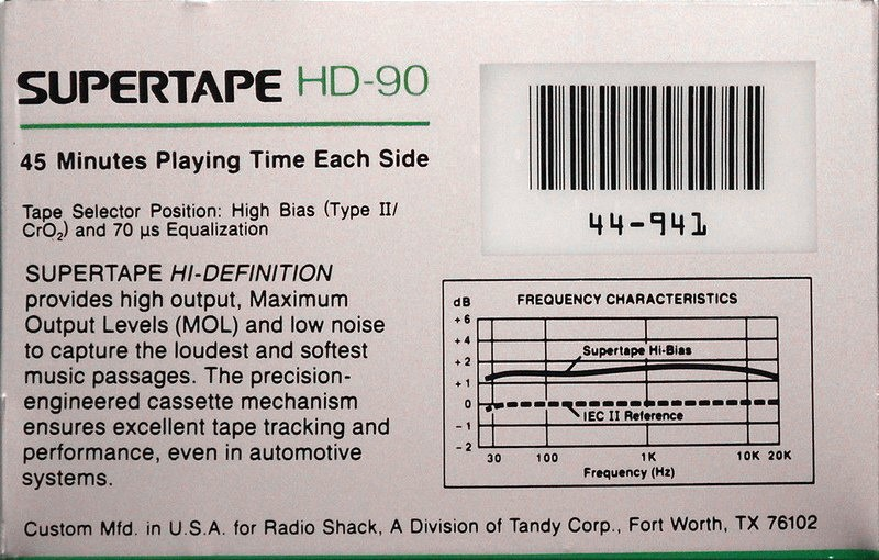 Compact Cassette: Unknown SUPERTAPE - HD 90