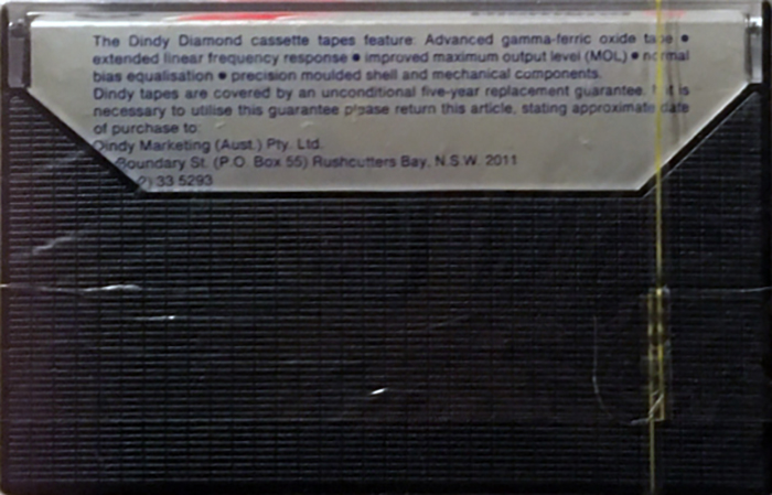 Compact Cassette Dindy Daimond 90 Type I Normal 1981 Australia