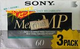 3 pack Sony MP 60 "P6-60MPA" Type IV Metal 1990 Japan