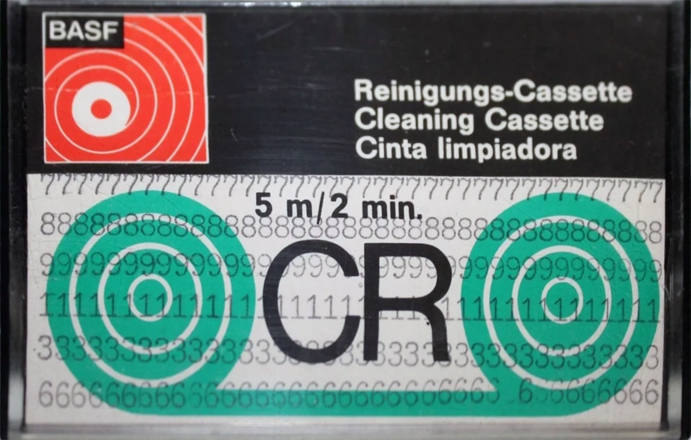 Compact Cassette BASF CR 2 "white" Cleaning Cassette 1974 Europe