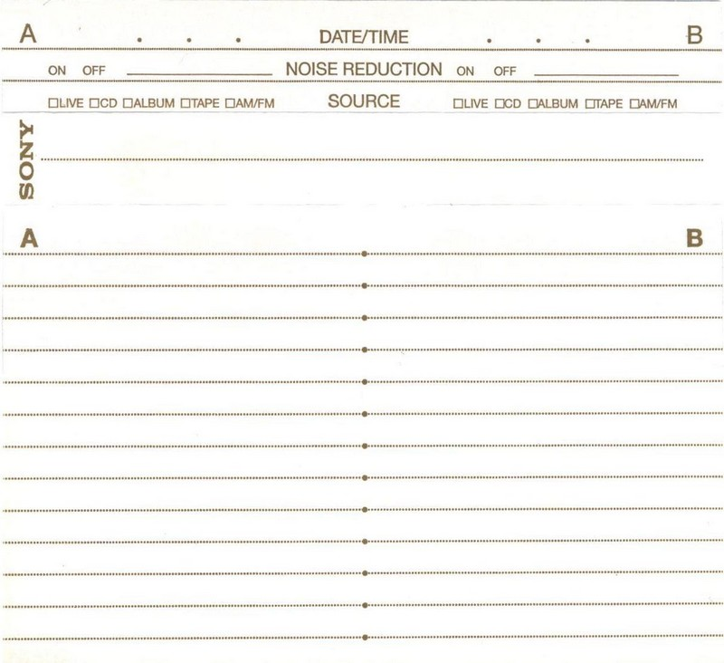Compact Cassette Sony UX 60 Type II Chrome 1996 North America