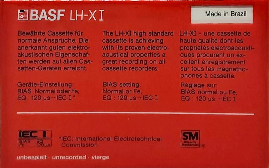 Compact Cassette BASF LH-X I 60 Type I Normal 1982 Brazil