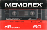 Compact Cassette Memorex dB 60 Type I Normal 1985 Europe