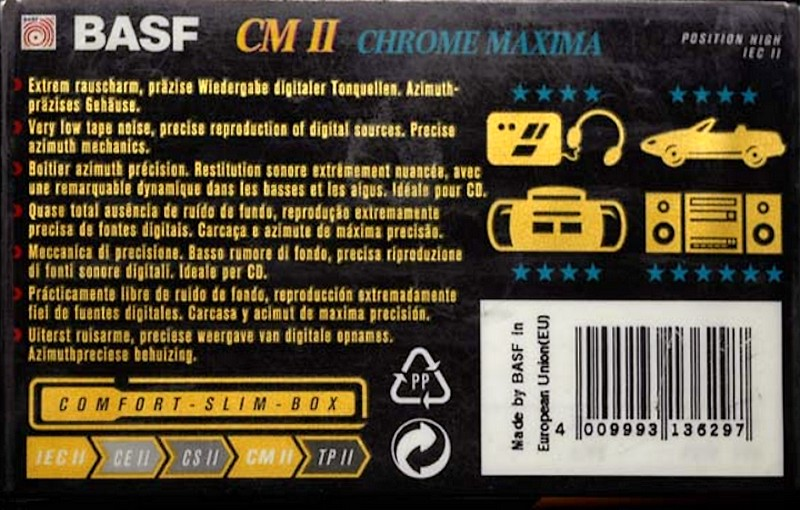 Compact Cassette BASF CM II Chrome Maxima 100 Type II Chrome 1995 Europe