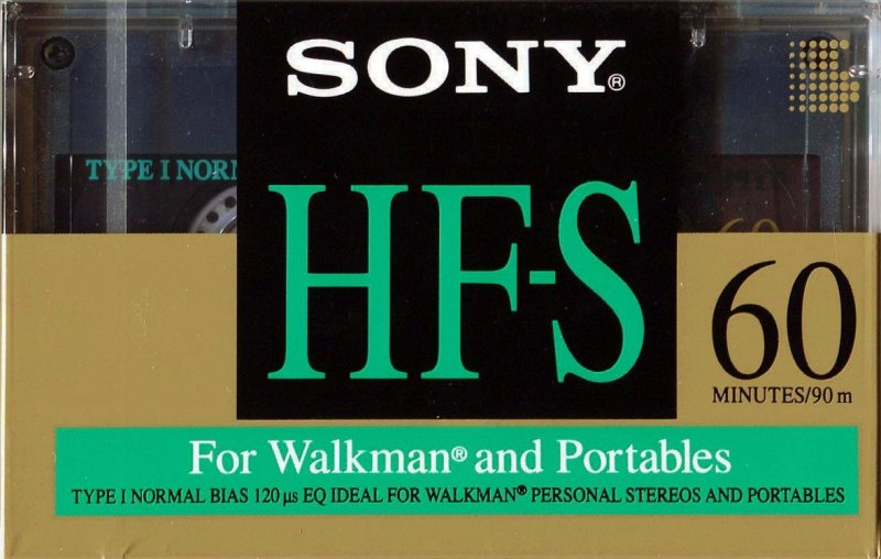 Compact Cassette Sony HF-S 60 "For Walkman and Portables" Type I Normal 1992 USA