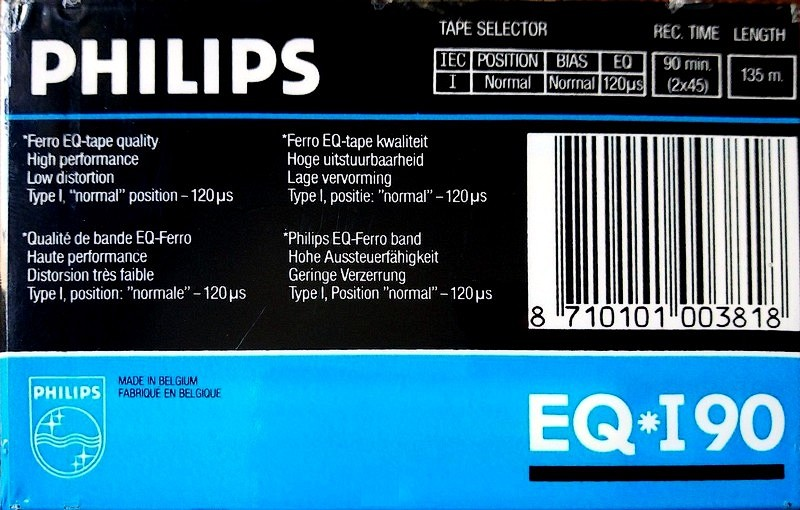 Compact Cassette Philips EQ-I 90 Type I Normal 1987 Europe