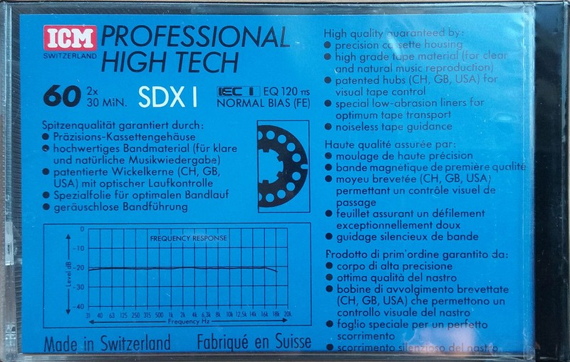 Compact Cassette ICM SDX I 60 Type I Normal 1989 Europe