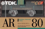 Compact Cassette TDK AR 80 "AR-80M" Type I Normal 1990 Japan