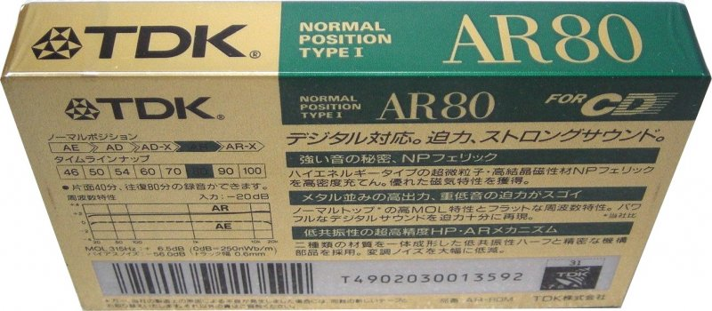 Compact Cassette: TDK  - AR 80