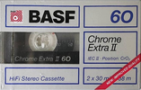 Compact Cassette BASF Chrome Extra II 60 "Large Window" Type II Chrome 1988 Europe