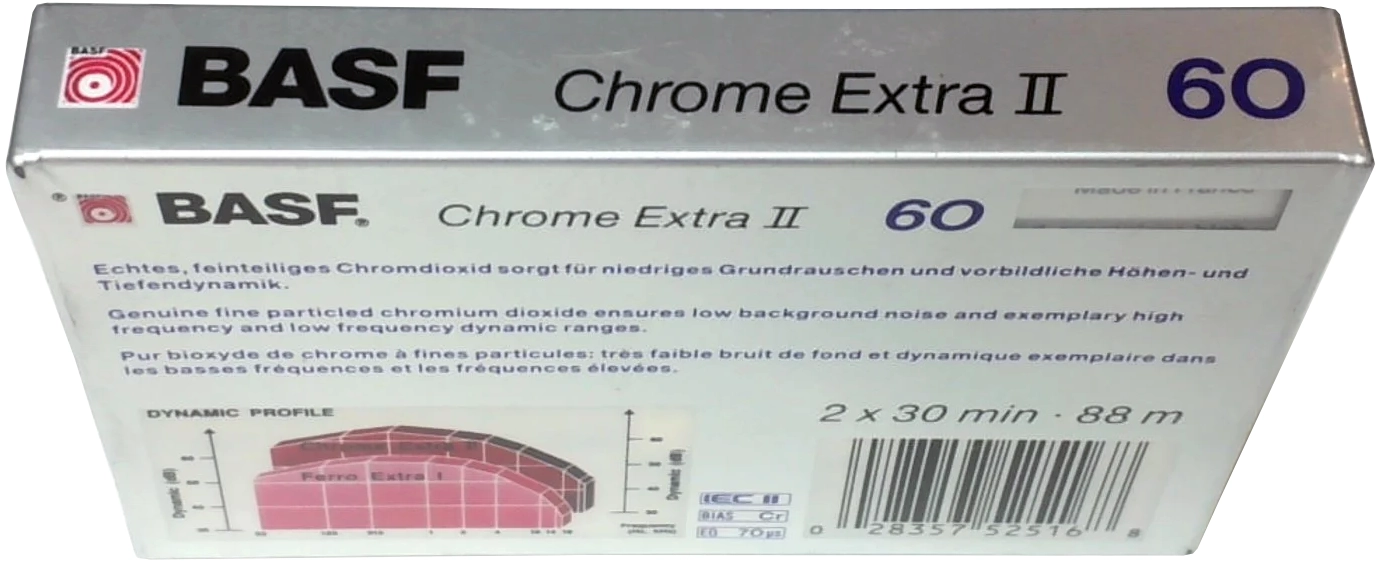 Compact Cassette BASF Chrome Extra II 60 Type II Chrome 1987 USA