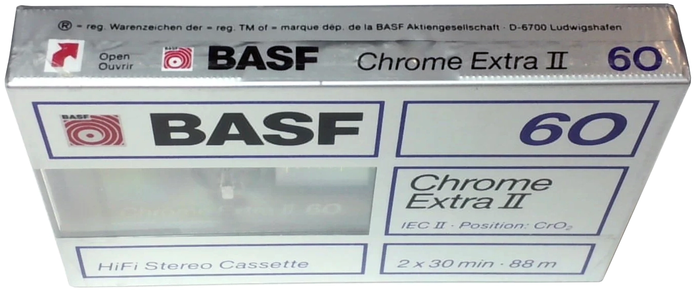 Compact Cassette BASF Chrome Extra II 60 Type II Chrome 1987 USA