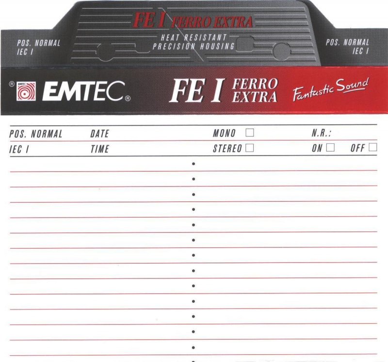 Compact Cassette Emtec FE I Ferro Extra 60 Type I Normal 1999 Brazil