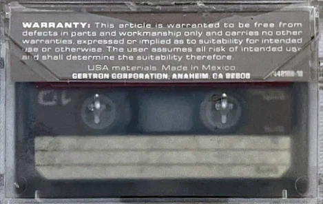 Compact Cassette Certron 10 Computer Cassette 1982 USA