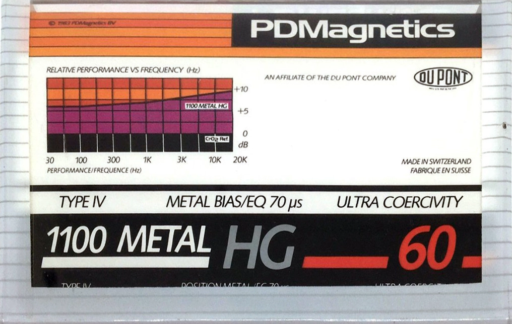 Compact Cassette PDM 1100 Metal 60 "HG" Type IV Metal 1983 Europe