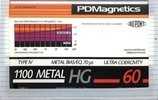 Compact Cassette PDM 1100 Metal 60 "HG" Type IV Metal 1983 Europe