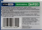 Digital Audio Tape TDK 120 "DA-RPRO120AX" Type IV Metal 1996 North America