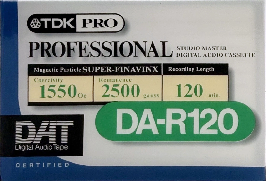 Digital Audio Tape TDK 120 "DA-RPRO120AX" Type IV Metal 1996 North America