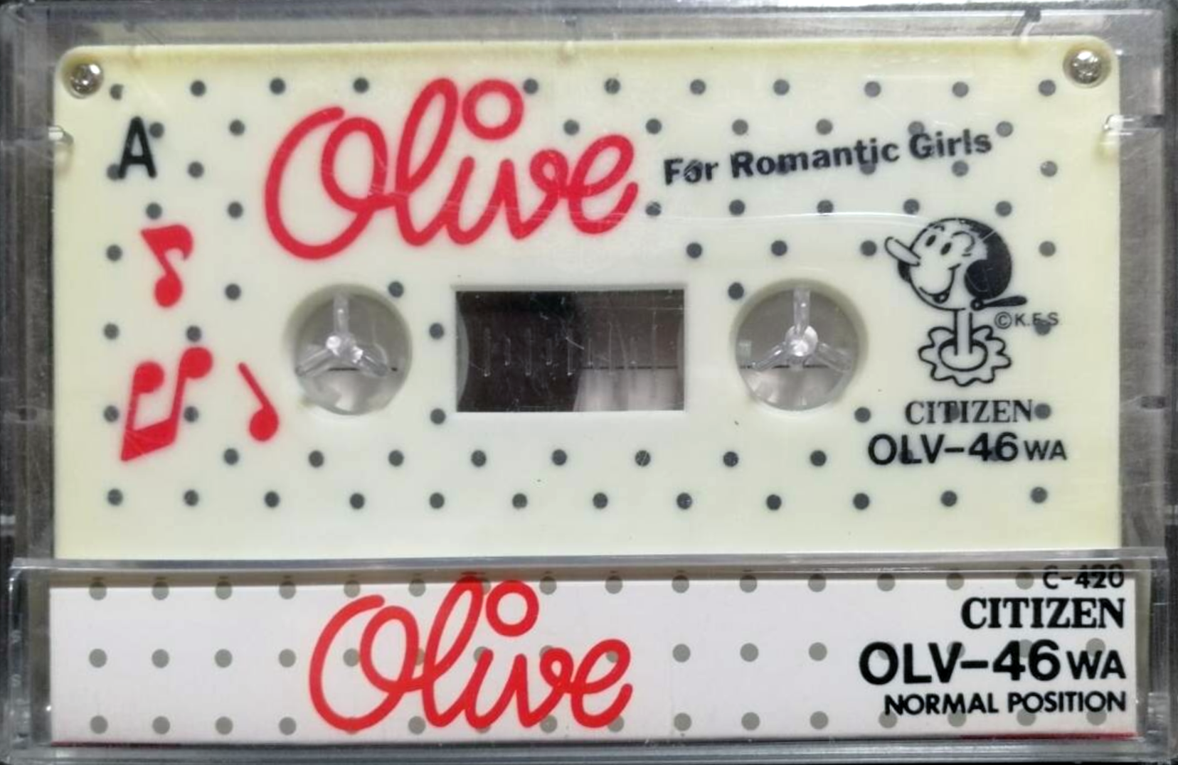 Compact Cassette Citizen Olive 46 "OLW-46WA For Romantic Girls" Type I Normal 1985 Japan