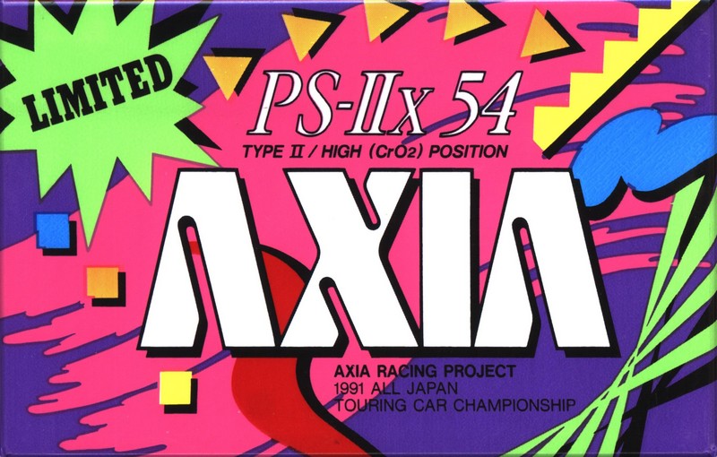 Compact Cassette AXIA PS-IIx 54 "Racing Project PS-2X A 54 RP" Type II Chrome 1991 Japan