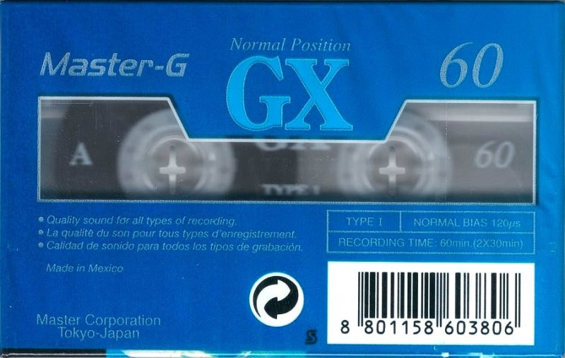 Compact Cassette Master-G 60 "GX" Type I Normal Mexico