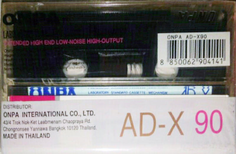 Compact Cassette ONPA AD-X 90 Type I Normal 1990 Worldwide